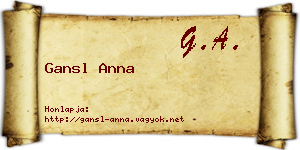 Gansl Anna névjegykártya